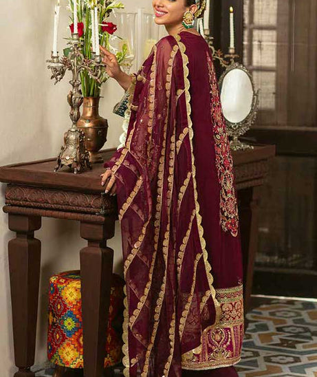 Maryam Hussain Gulaab Wedding Chiffon'22 D#7 (ZEENIA)