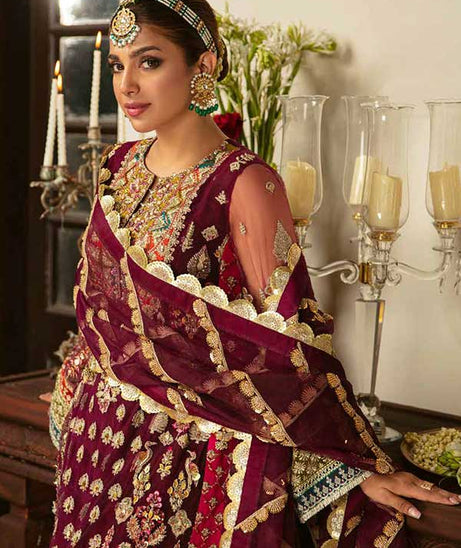 Maryam Hussain Gulaab Wedding Chiffon'22 D#7 (ZEENIA)