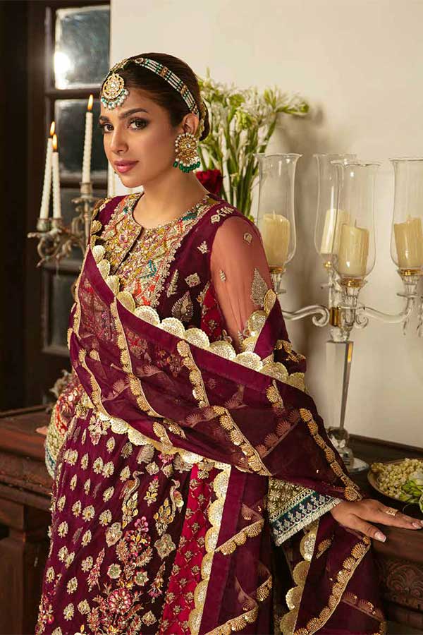 Maryam Hussain Gulaab Wedding Chiffon'22 D#7 (ZEENIA)