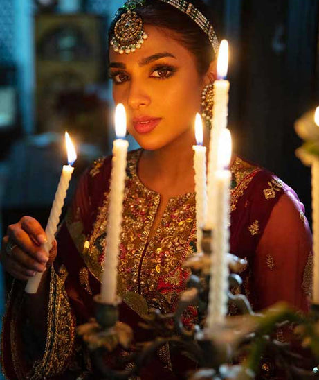 Maryam Hussain Gulaab Wedding Chiffon'22 D#7 (ZEENIA)