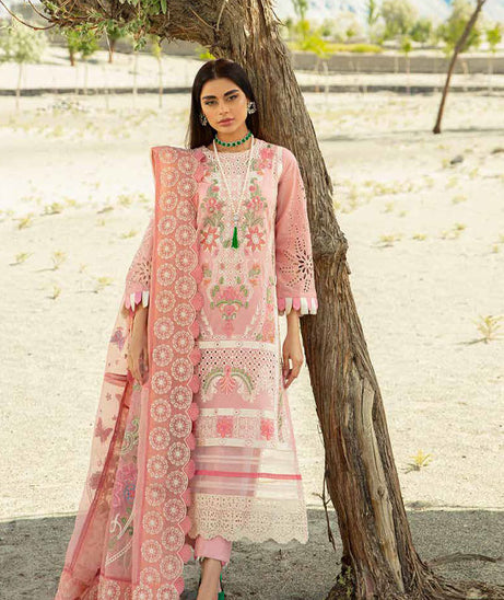 Maryam Hussain Luxury Lawn`23 Vol-2 D#03 (PEACHES)