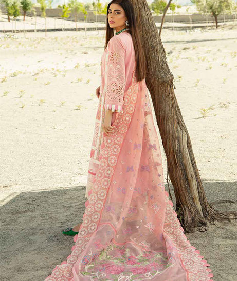 Maryam Hussain Luxury Lawn`23 Vol-2 D#03 (PEACHES)