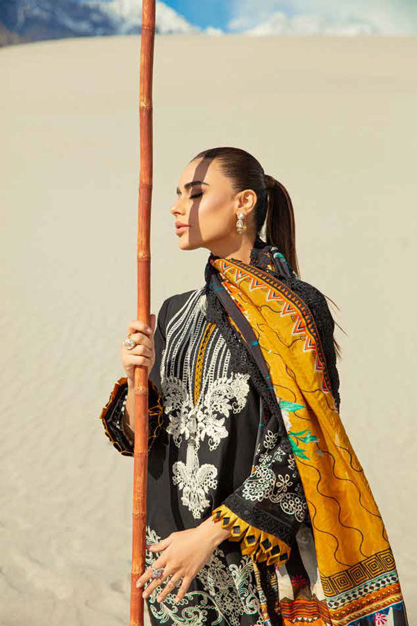 Maryam Hussain Luxury Lawn`23 Vol-2 D#04 (MUSTARD AFFAIR)