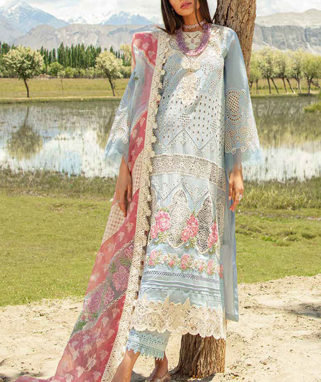 Maryam Hussain Luxury Lawn`23 Vol-2 D#05 (ICE BLOOM)