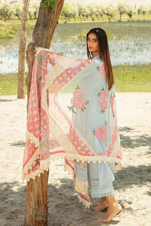Maryam Hussain Luxury Lawn`23 Vol-2 D#05 (ICE BLOOM)