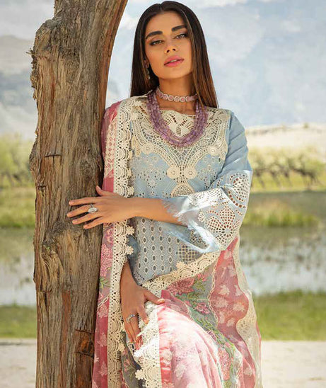Maryam Hussain Luxury Lawn`23 Vol-2 D#05 (ICE BLOOM)