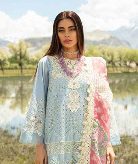 Maryam Hussain Luxury Lawn`23 Vol-2 D#05 (ICE BLOOM)