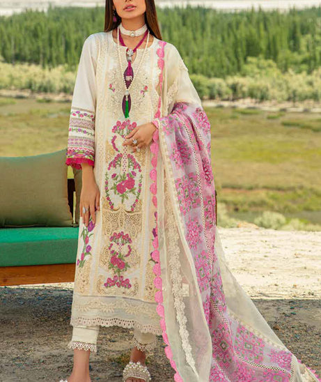 Maryam Hussain Luxury Lawn`23 Vol-2 D#06 (MOON LIGHT)