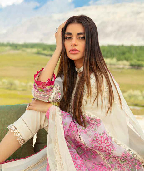 Maryam Hussain Luxury Lawn`23 Vol-2 D#06 (MOON LIGHT)