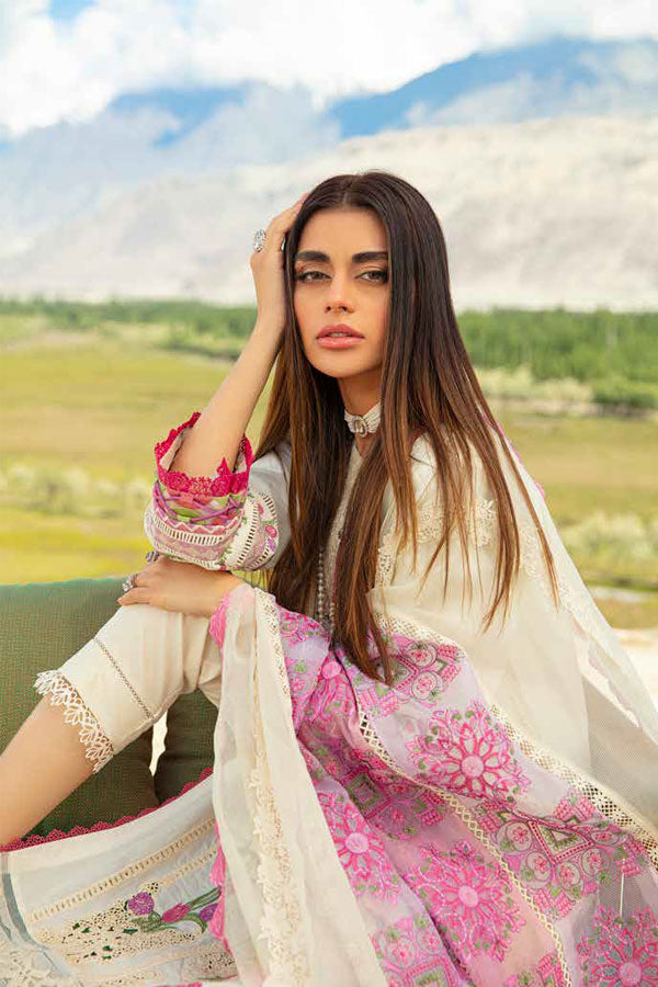 Maryam Hussain Luxury Lawn`23 Vol-2 D#06 (MOON LIGHT)