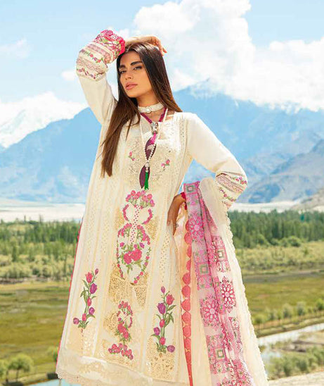 Maryam Hussain Luxury Lawn`23 Vol-2 D#06 (MOON LIGHT)