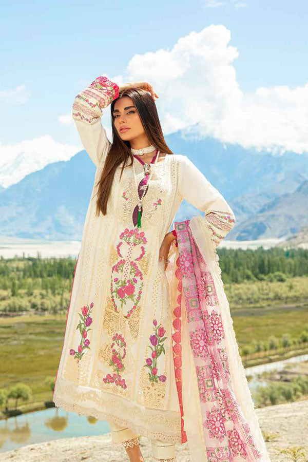 Maryam Hussain Luxury Lawn`23 Vol-2 D#06 (MOON LIGHT)