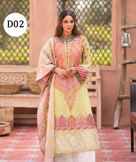 Maryam hussain Luxury Festive Lawn`21D#02-Meena