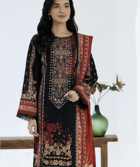 Maya Slub Luxe Khaddar`25 D#1 (Brown)