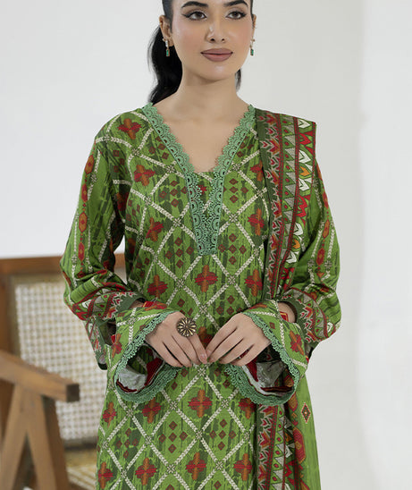 Maya Slub Luxe Khaddar`25 D#1 (L Green)