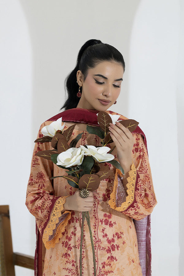 Maya Slub Luxe Khaddar`25 D#1 (Peach)