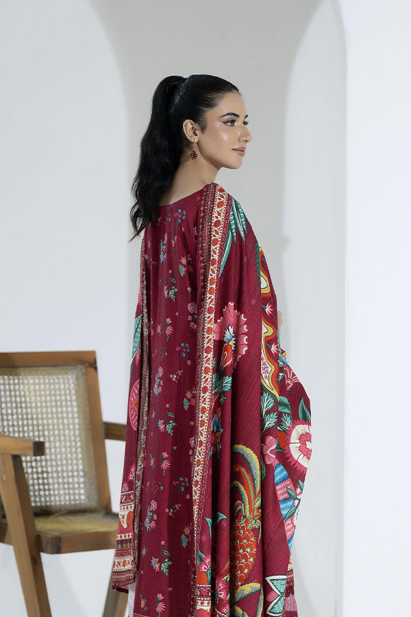 Maya Slub Luxe Khaddar`25 D#1 (Maroon)