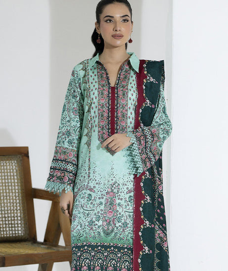 Maya Slub Luxe Khaddar`25 D#1 (Green)