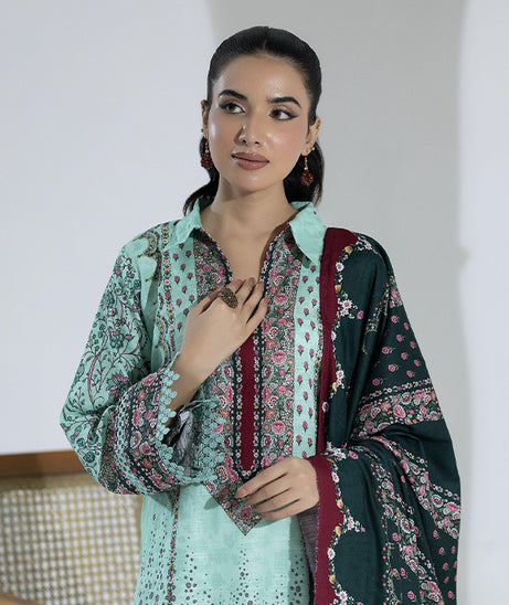 Maya Slub Luxe Khaddar`25 D#1 (Green)