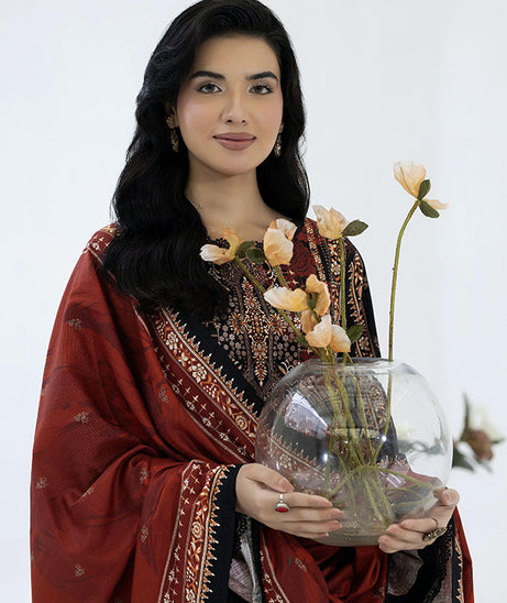 Maya Slub Luxe Khaddar`25 D#1 (Brown)