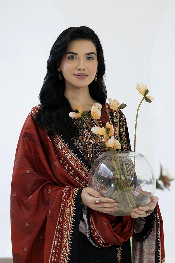 Maya Slub Luxe Khaddar`25 D#1 (Brown)