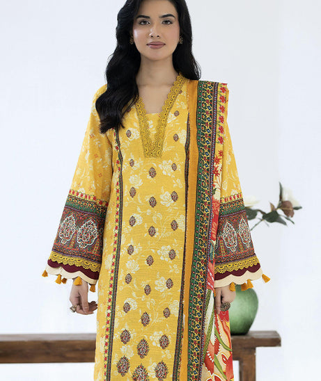 Maya Slub Luxe Khaddar`25 D#1 (Yellow)