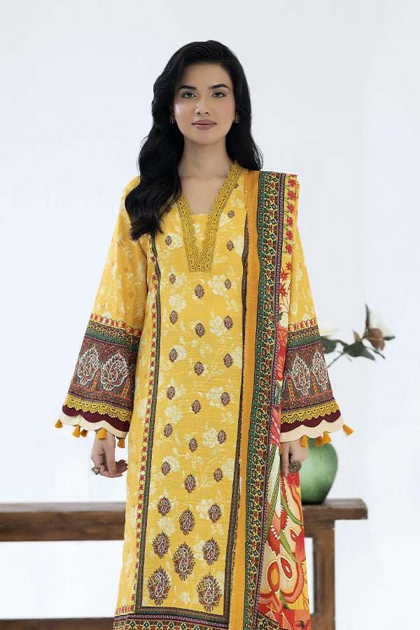 Maya Slub Luxe Khaddar`25 D#1 (Yellow)