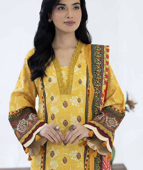 Maya Slub Luxe Khaddar`25 D#1 (Yellow)