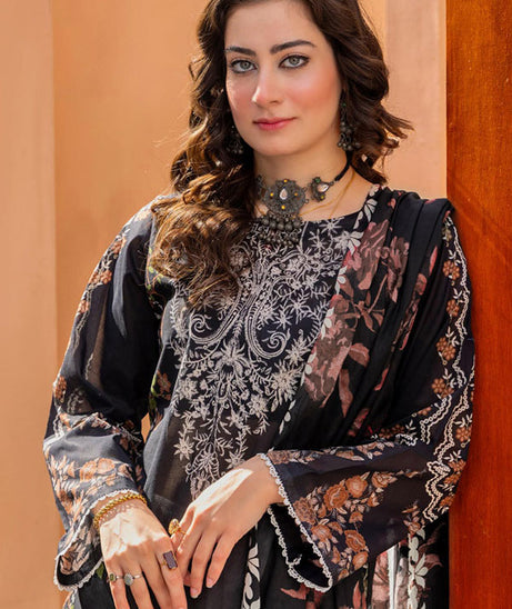 Meeral Bahaar Premium Lawn`26 D#1 (Black)