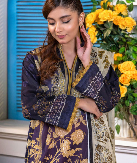 Meeral Bahaar Premium Lawn`26 D#1 (Blue)