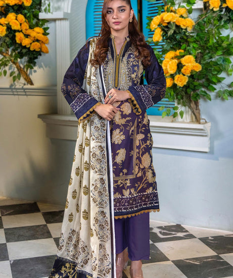 Meeral Bahaar Premium Lawn`26 D#1 (Blue)