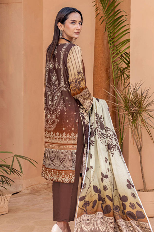 Meeral Bahaar Premium Lawn`26 D#1 (Brown)