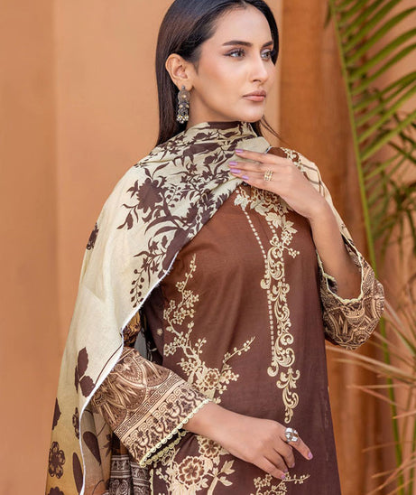 Meeral Bahaar Premium Lawn`26 D#1 (Brown)