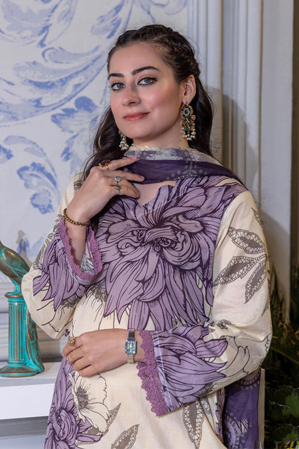 Meeral Bahaar Premium Lawn`26 D#1 (Cream)