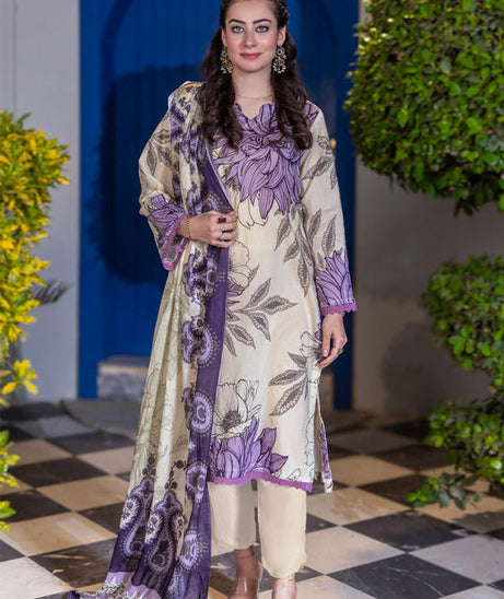 Meeral Bahaar Premium Lawn`26 D#1 (Cream)