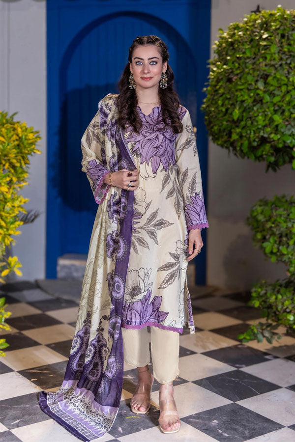 Meeral Bahaar Premium Lawn`26 D#1 (Cream)