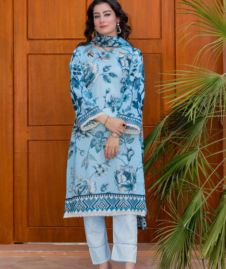 Meeral Bahaar Premium Lawn`26 D#1 (L Ferozi)