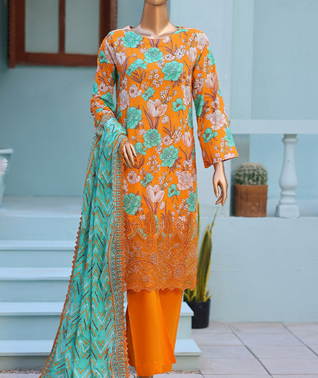 Mi Creation 4D Daman Lawn`26 Vol-2 D#01 ORANGE