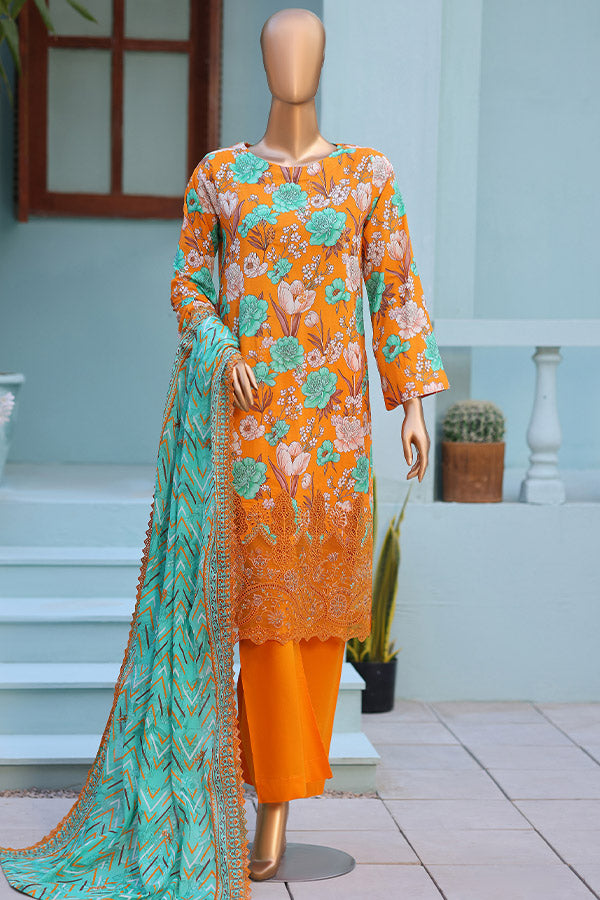 Mi Creation 4D Daman Lawn`26 Vol-2 D#01 ORANGE