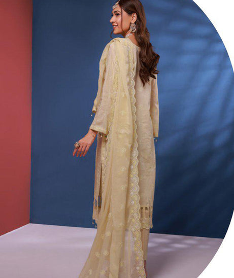 Mi Creation Bareeze Emb Lawn`24 (Golden)