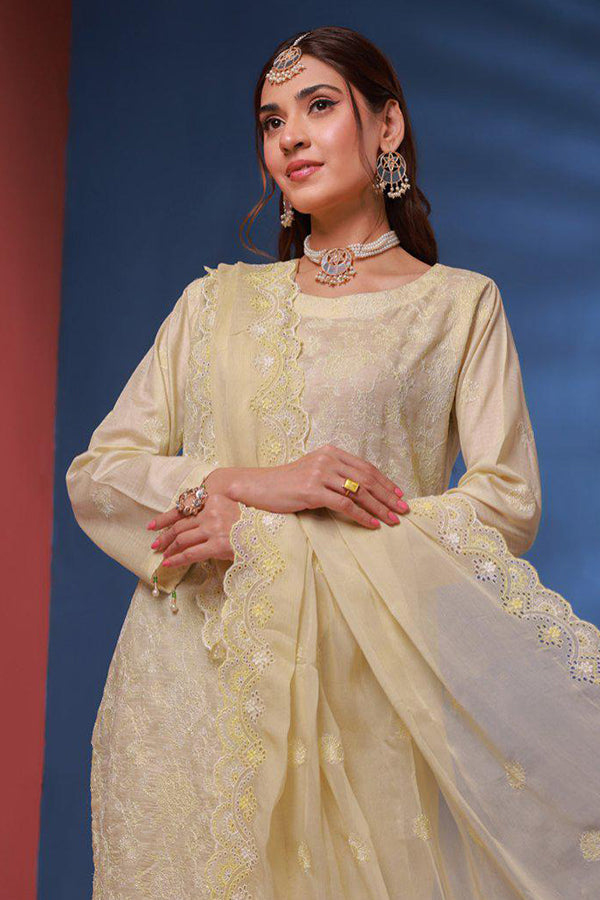 Mi Creation Bareeze Emb Lawn`24 (Golden)
