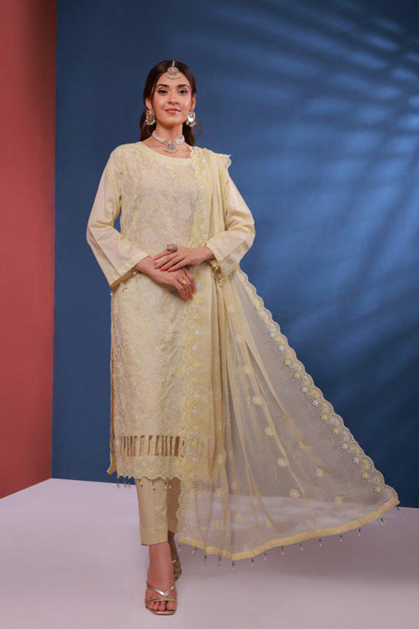 Mi Creation Bareeze Emb Lawn`24 (Golden)