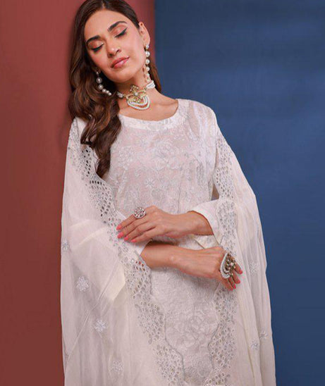 Mi Creation Bareeze Emb Lawn`24 (Off White)