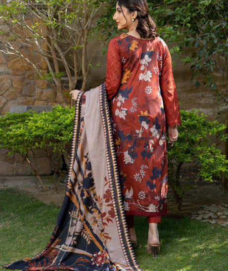 Mi Creation Chittyan Kalaiyaan Lawn`24 (Maroon)