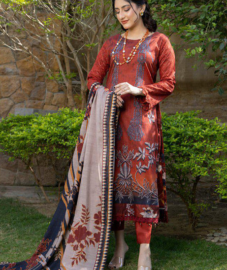 Mi Creation Chittyan Kalaiyaan Lawn`24 (Maroon)