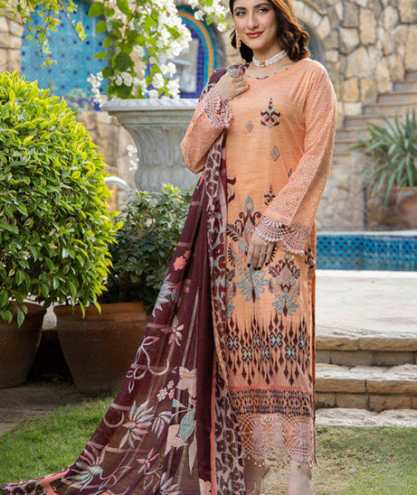 Mi Creation Chittyan Kalaiyaan Lawn`24 (Peach)