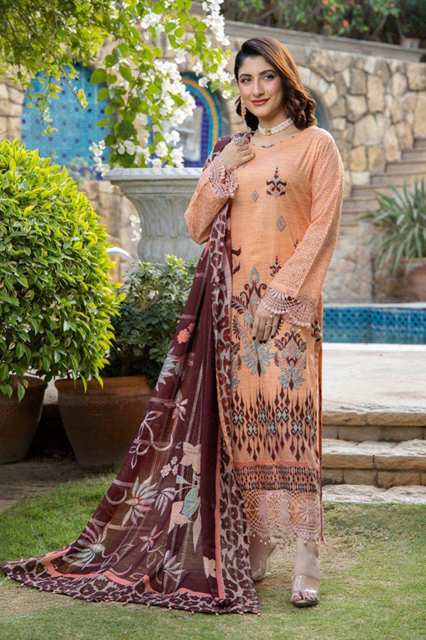 Mi Creation Chittyan Kalaiyaan Lawn`24 (Peach)