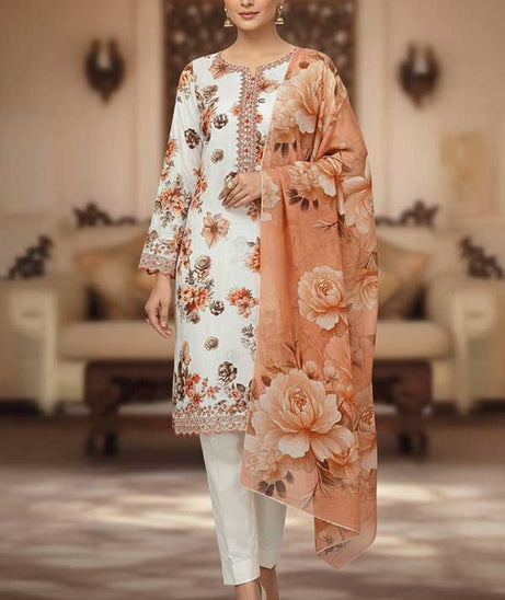 Mi Creation D/Print Lawn'26 D#1 (Peach)