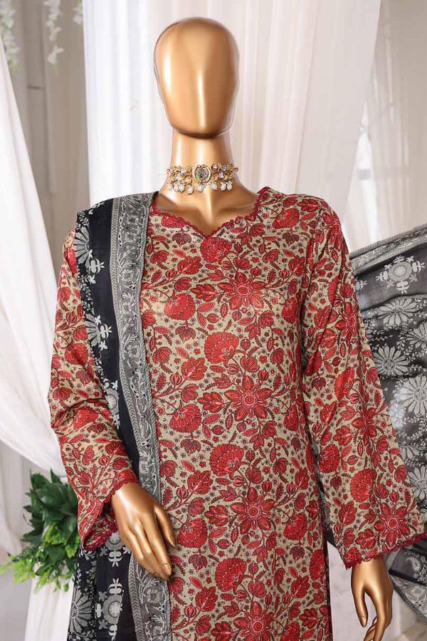 Mi Creation DR Prints Lawn`25 D#9631 (Red)