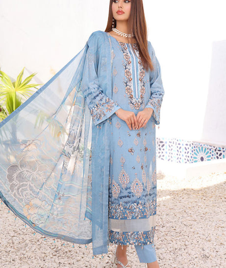 Mi Creation Motifz Lawn'24 (Blue Grey)